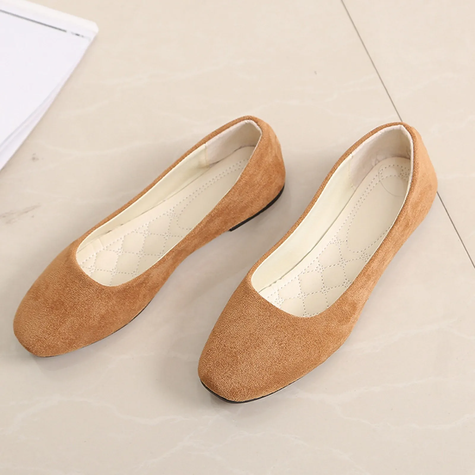 Frau Wohnungen Casual Runde Kappe Nette Wohnungen Flock Mocasines Ballerina Wohnungen Weibliche Wildleder Elegante Weiche Sohle Mama Schuhe – Detail 16