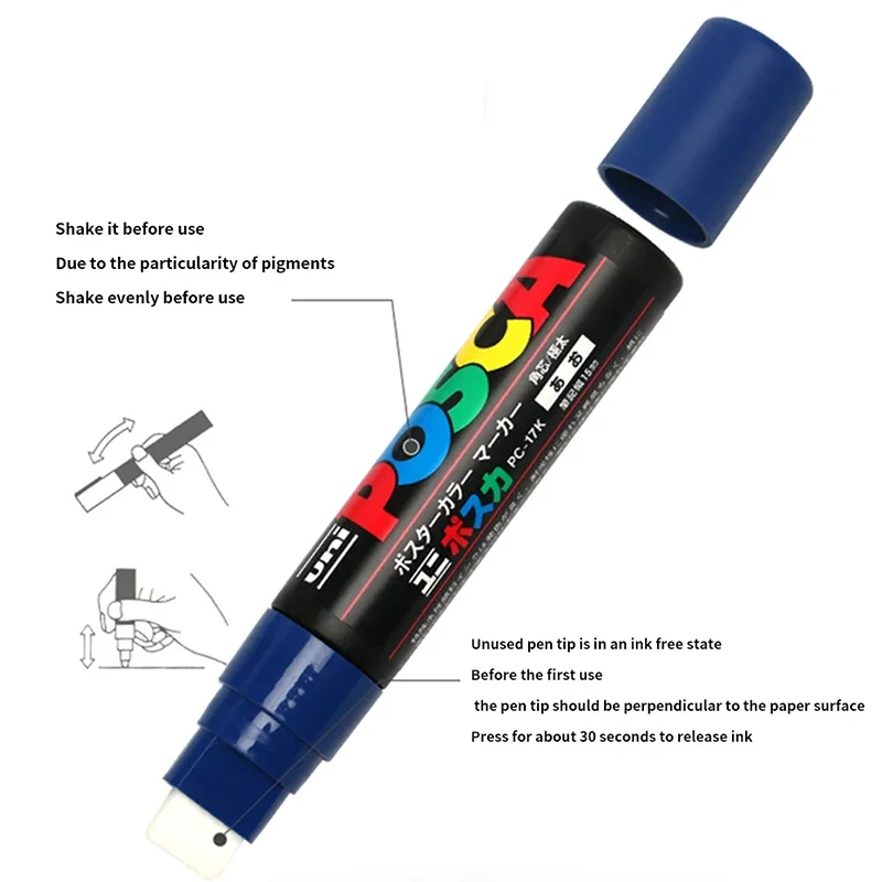 1pcs Japan UNI POSCA Marker PC-17K Graffiti Painting POP Poster Advertising Pen 15mm Water Based Big Head Pen Art Supplies 6