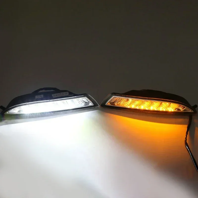 Per VW Scirocco 2008-2013 Auto Anteriore LED indicatore laterale Lampada Ambra Indicatori di direzione e Luci di marcia diurna DRL bianche - Image 4