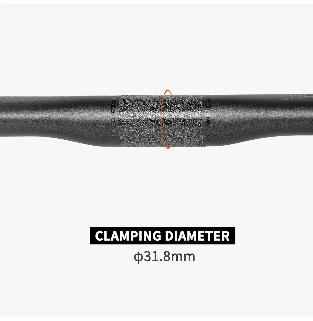 TOSEEK Vollcarbon-Lenker, 380/400/420/440 mm, gebogene Stange, schwarz, mattes Finish, Rennrad, Carbon-Lenker, Fahrradteile – Detail 6