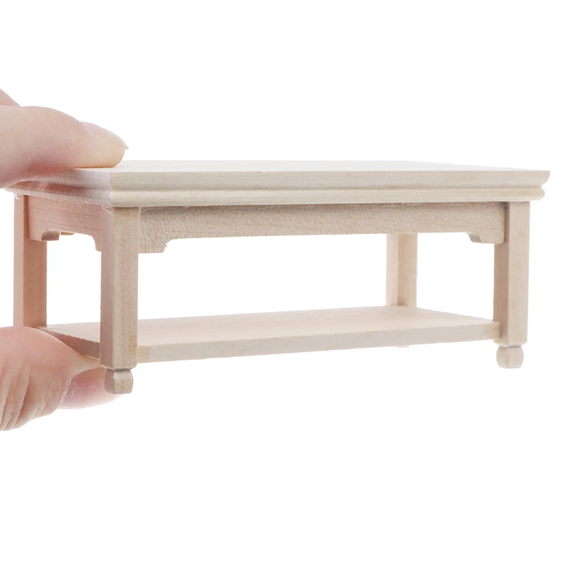New 1:12 Dollhouse Miniature Wooden Tea table Doll House Handcrafted Bedside Table Furniture Model Decor Mini Cabinet 6