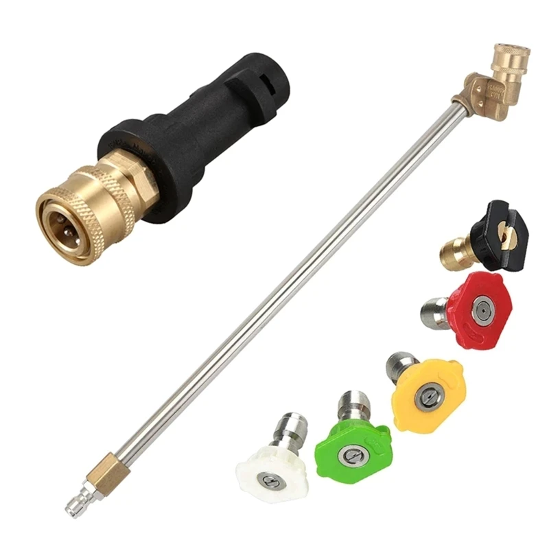 

High Pressure Cleaning Extension Rod Set with 5 Nozzles Pressure Washer Adapter Kit for Garden Yard Car Wash Supplies