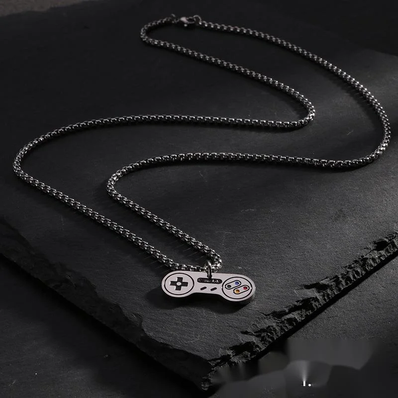 Vintage Game Controller Pendant Necklace Stainless Steel Jewelry_voghion.com