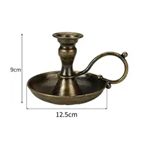 Retro Handheld Candlestick Holder European Style Candle Stand for Holiday 6