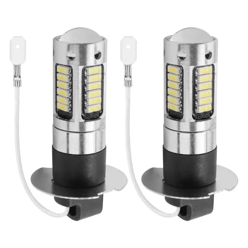 A65P-2Pcs H3 슈퍼 브라이트 LED 안개등 운전 DRL 전구 키트 6000K 화이트