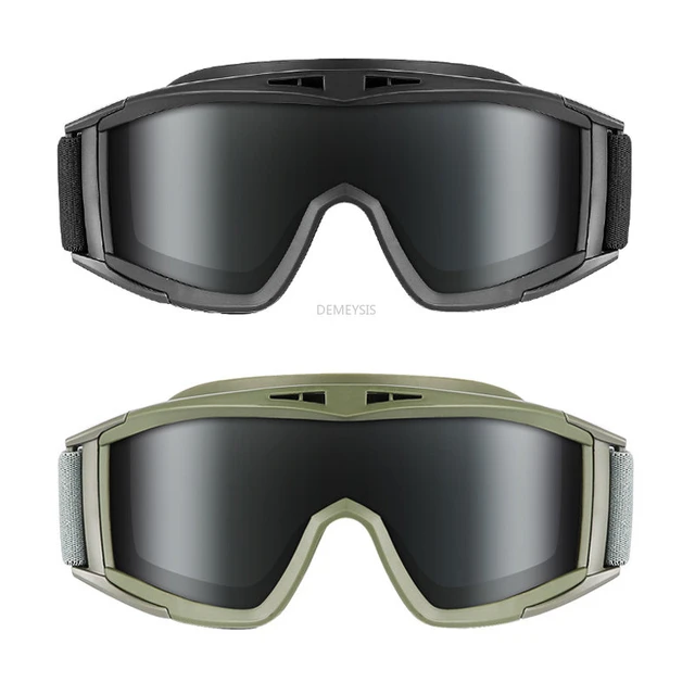 Lunettes DulGoggles Airsoft avec 3 lentilles, lunettes de protection de jeu  CS, armée, coupe-vent, anti-poussière, tir, motocross, moto - AliExpress