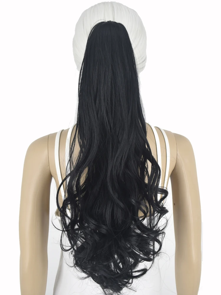 Fake Hair Extensions TOPREETY Heat Resistant Synthetic Hair 160gr Wavy Claw Ponytail Hair Extensions CP-888