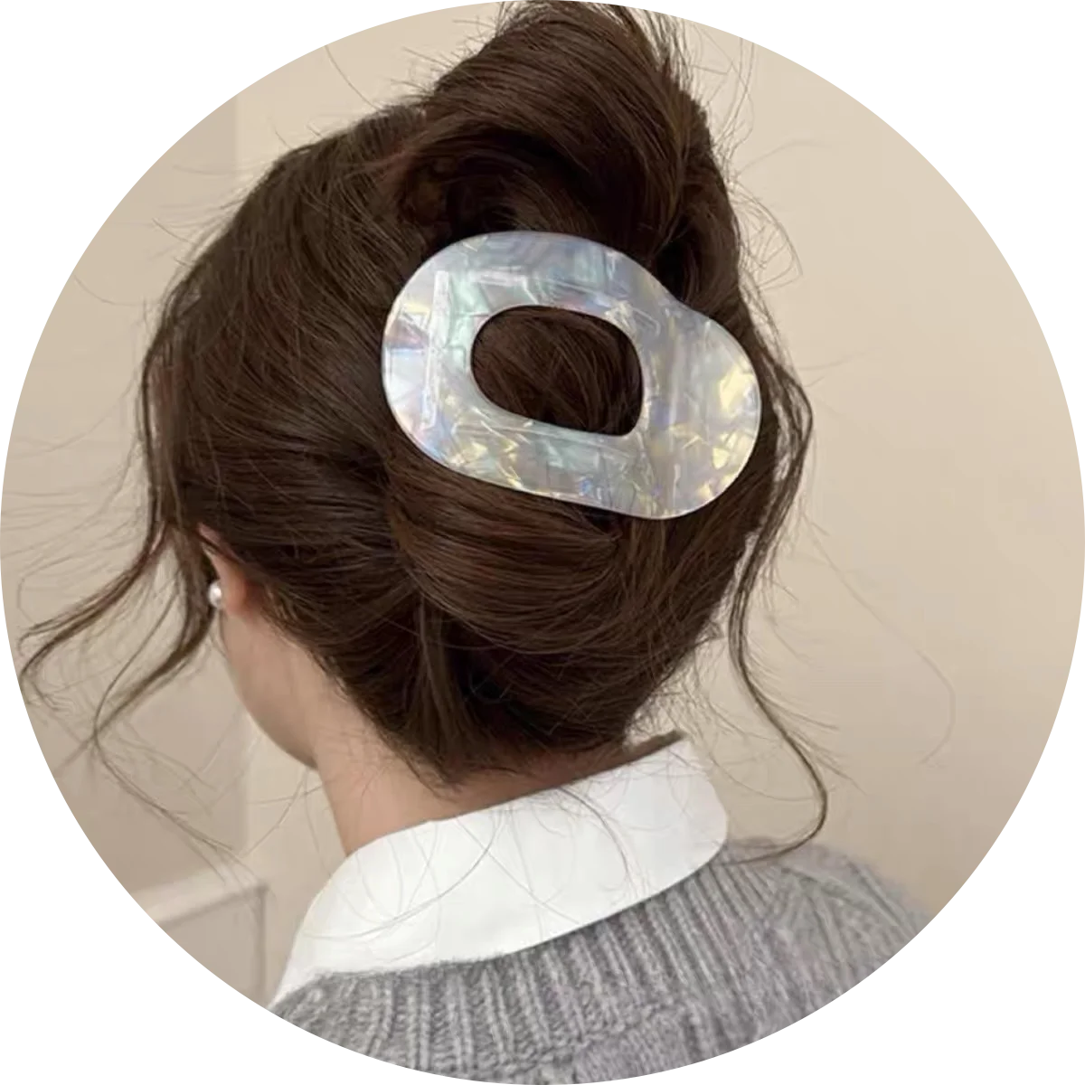 1 Piece Set Ladies Magic Color Large O-Shaped Hairpin Premium PVC Driving Lay Down Available Ladies Gift for Leisure Vacation