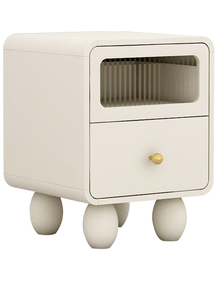 

Full size bedside cabinet, bedroom, large capacity, double drawer storage cabinet, minimalist, illuminated bedside cabinet