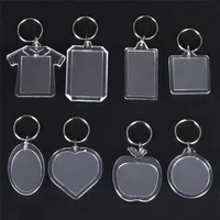 5/50pcs Transparent Rectangle Blank Clear Acrylic Insert Photo Picture Frame Keyring Keychain DIY Split Ring Key Chain 2035 6