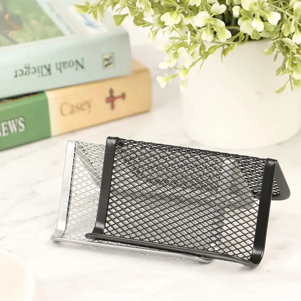 

Clip Holder Desk Storage Stand Black Silver Name Card Holder Card Display Stands Desk Business Holders Business Card Holder