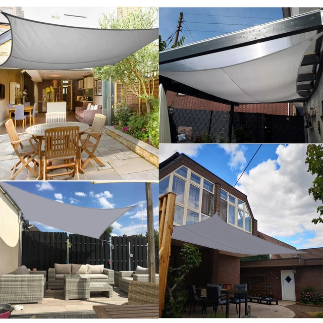 Háromszög 2X2X2M Medence Burkolat Szürke Bézs Árnyékos Vitorla Vízálló Árnyalatok Napellenző Autó Kerti Hinta A Nyári Ház Erkélyre - Image 6