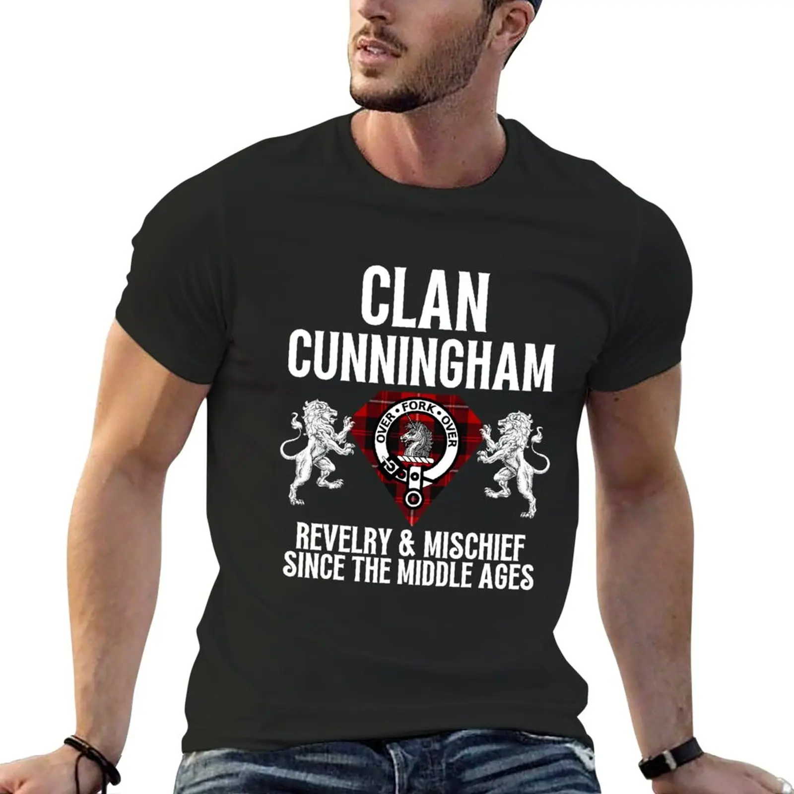 

New Cunningham Clan Scottish Name Coat Of Arms Tartan Family T-Shirt blank t shirts korean fashion mens graphic t-shirts