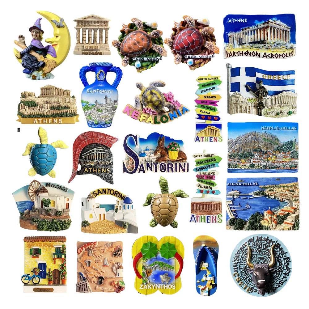 Imán 3D De Grecia Para Nevera LIPSI, Pegatinas De Recuerdos Turísticos, Decoración Para El Hogar Y La Cocina, Imán Para Nevera De China