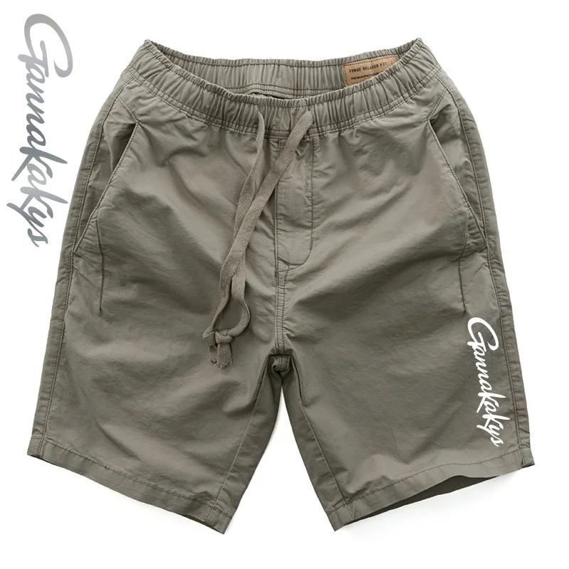 Outdoor Fishing Pants Men's Summer Lightweight Drawstring Solid Color Breathable Sports Shorts Beach Men's Shorts