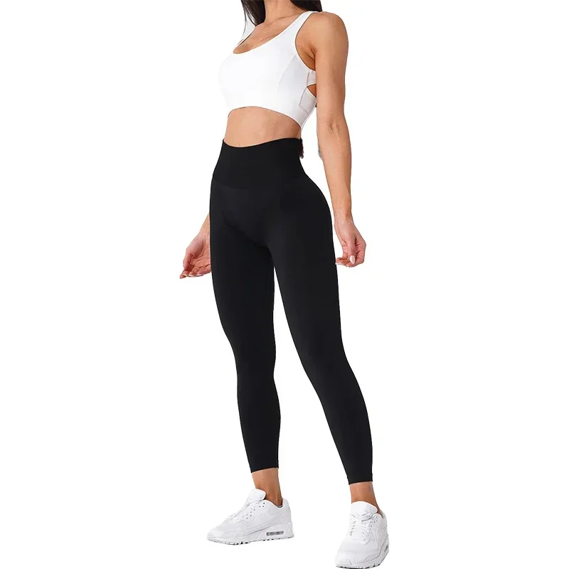 Sports Leggings Yoga Pants Sports Pants Female Tights New Solid Seamless Leggings Women Soft Workout Tights Fitness Outfits Yoga Pants High Waisted Gym Wear Spandex Leggings