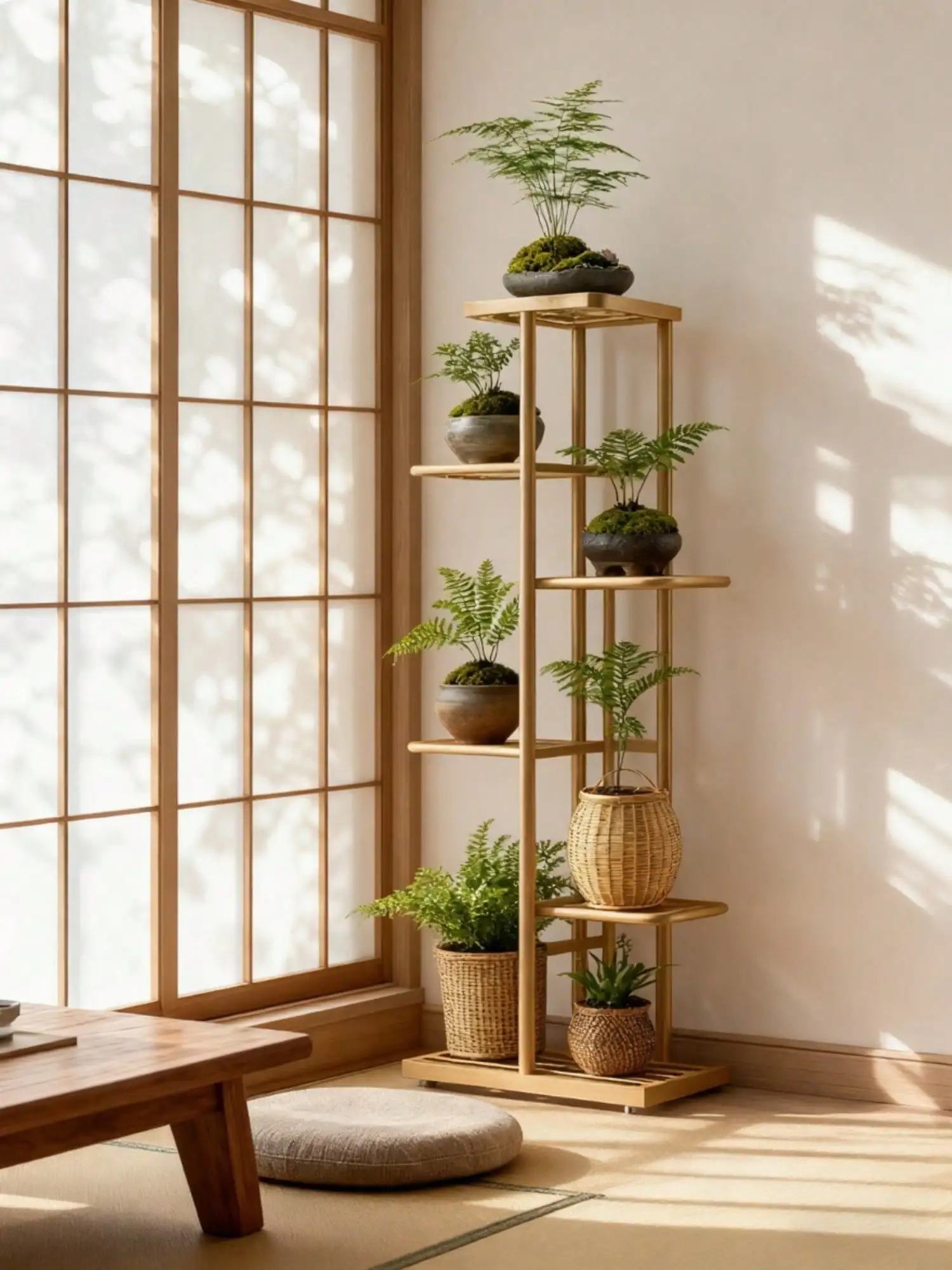 26773-f37ecd.jpg Indoor Vertical Flower Pot Shelf Premium Modern Black Metal 6-Tier Space-Saving Plant Stand