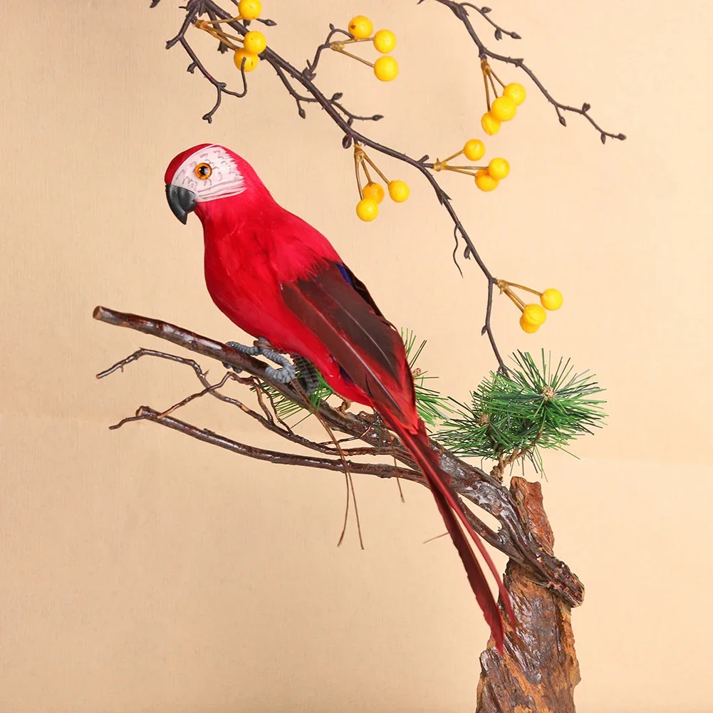 Artificial Simulation Foam Bird Creative Foam Feather Artificial Parrot Lawn Figurine Ornament Home Ornament for Wedding Decor