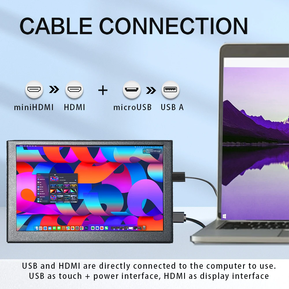 LESOWN  Portatil ġ ũ  5 ġ 800x480 IPS USB ̴ LCD ȭ PC Ʈ    HDMI ̵ ÷
