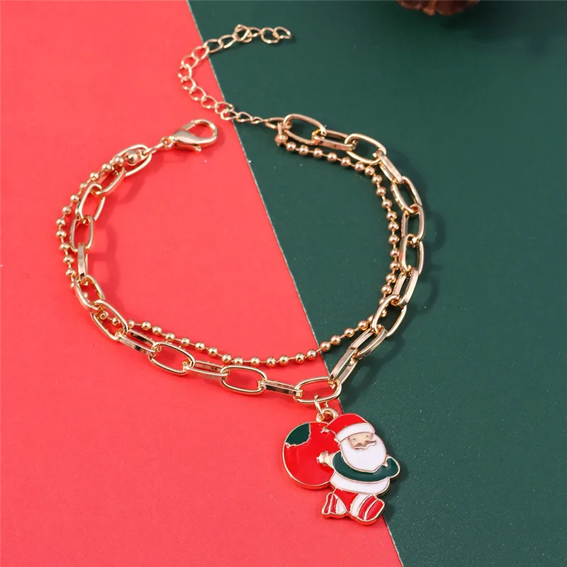 Aihua Modische Weihnachtsarmbänder Neujahr Weihnachtsbaum Glocke Rentier Santa Schneeflocke Armbänder für Frauen Modeschmuck Geschenke – Detail 4