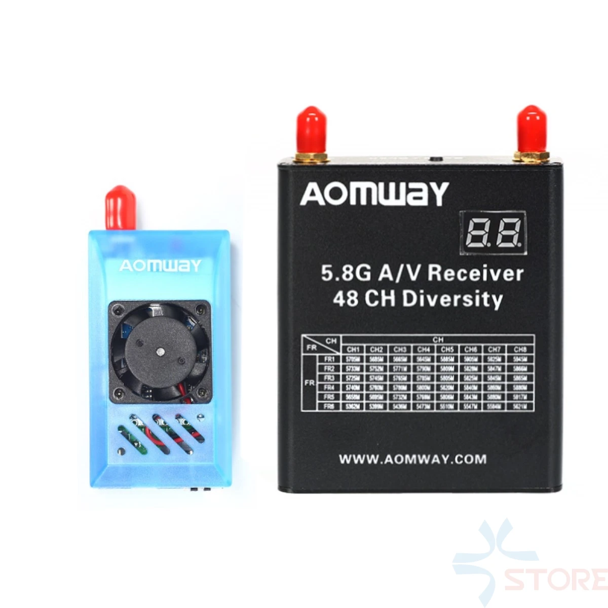 Aomway 5.8Ghz 1W 1000mW 32CH AV Audio Video Transmitter and Receiver w/DVR Recorder function for FPV