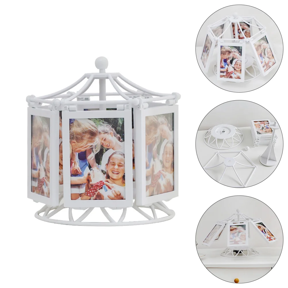 

Rotating Menu Frame Crowd Photo Display Table Picture Frame Revolving Picture Frame Family Picture Frame Display