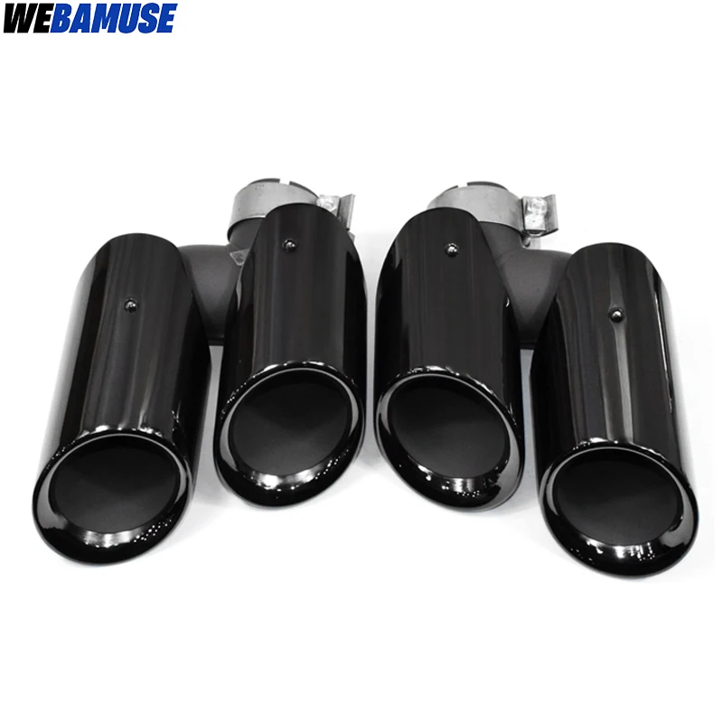 1 Pair Dual Outlet Tailpipes For Porsche Macan 2014 to Muffler Tip Tailpipes Replacement Exhaust System Nozzles