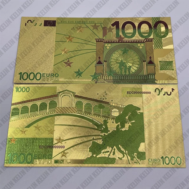 Beautiful Colored European Banknote Currency 5 10 20 50 100 500 1000  Milliion Euro Gold Banknotes for Business Gifts Collection
