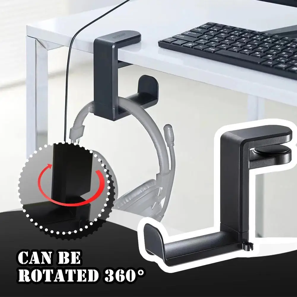 

360° Rotating Headphone Stand Punch-free Gaming headphone stand PC Gaming Headset Desk Hanger Hook