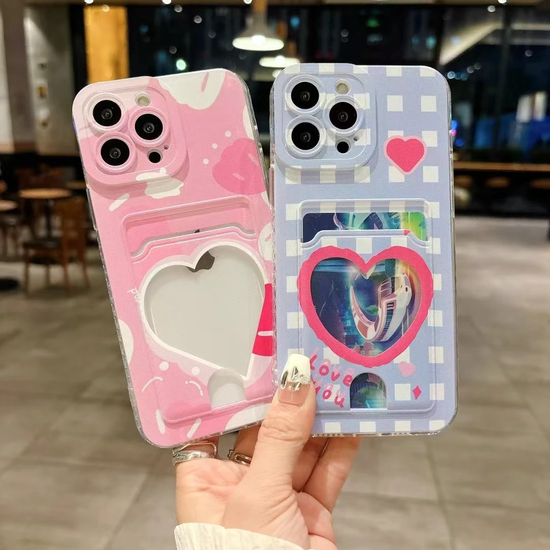 Angel Eye Grid Colorful Star Butterfly Blue Flower Card Bag Custodia Per Iphone Adatta Per 15 14 13 12 11 Pro Xs Max Xr 7 8 Plus Custodia