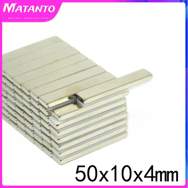 

50x10x4mm NdFeB Strong Rare Earth Magnet Block Rectangular Neodymium Magnets 50x10x4 mm N35 Strip Magnetic 50X10X4mm