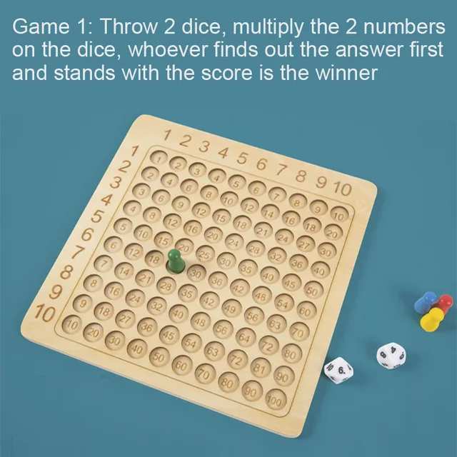 99 Multiplication Board Game Wooden Montessori  Kids Learning Educational Toys Math Counting Hundred Board Interactive Thinking 4