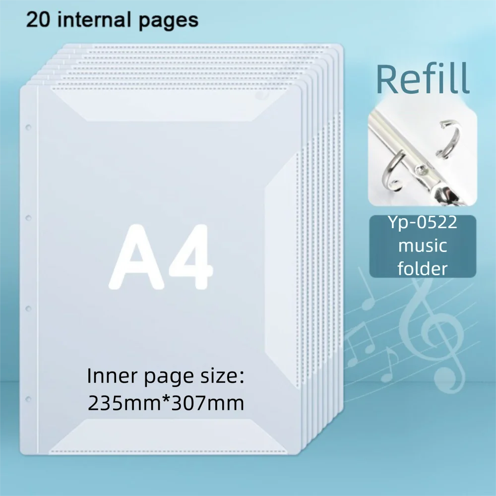 Transparent A4 Portable Music Score Folder - Flexible Plastic Sheet Organizer