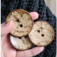 30pcs/lot 50mm 2 Inch Big Natural coconut buttons 2-hole round sewing dark brown color free shipping COCO001 1