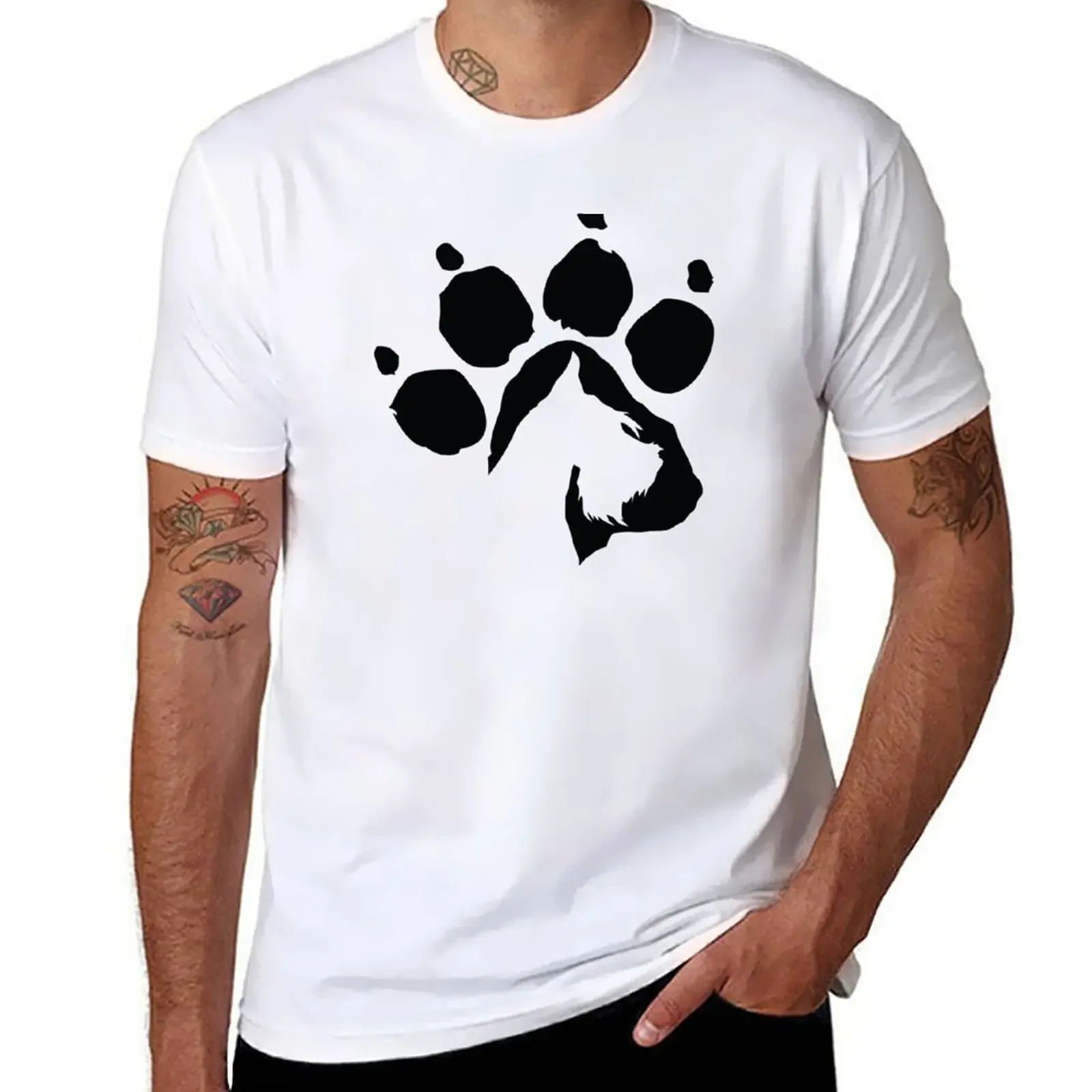 

Schnauzer Paw Print T-Shirt summer top customs design your own funnys men clothings