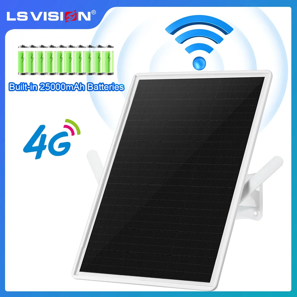 LS VISION 4G LTE Solar Router 2.4Ghz WiFi Hotspot Wireless Access Point SIM Card-Slot Built-in 25000mAh Battery IP66 Waterproof 1