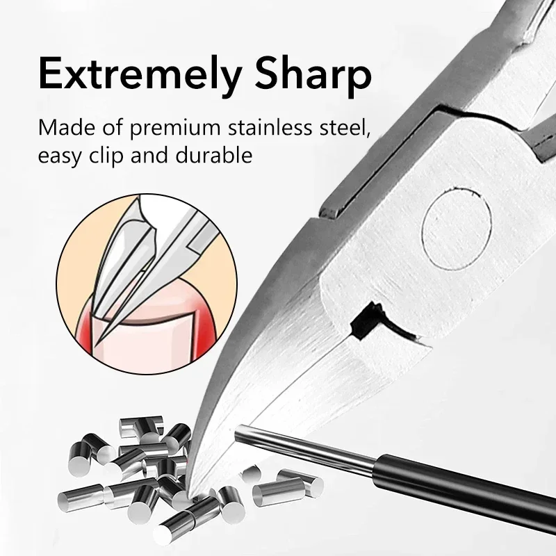 Stainless Steel Ingrown Toenail Clippers, Thick Toe Nail Corrector & Cutter, Deep Nail Groove Cleaner for Pedicure/Manicure Tool