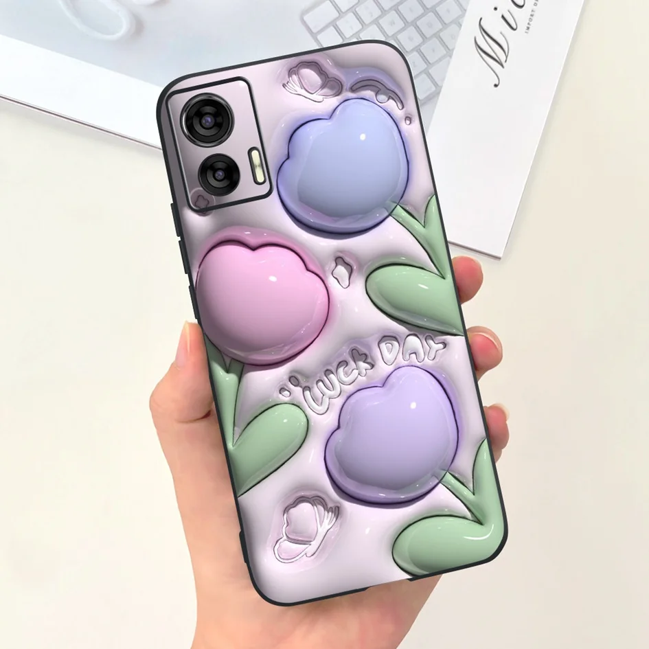 Cute Cartoon Tulip Shockproof TPU Phone Case - Anti-Fall Bumper Cover