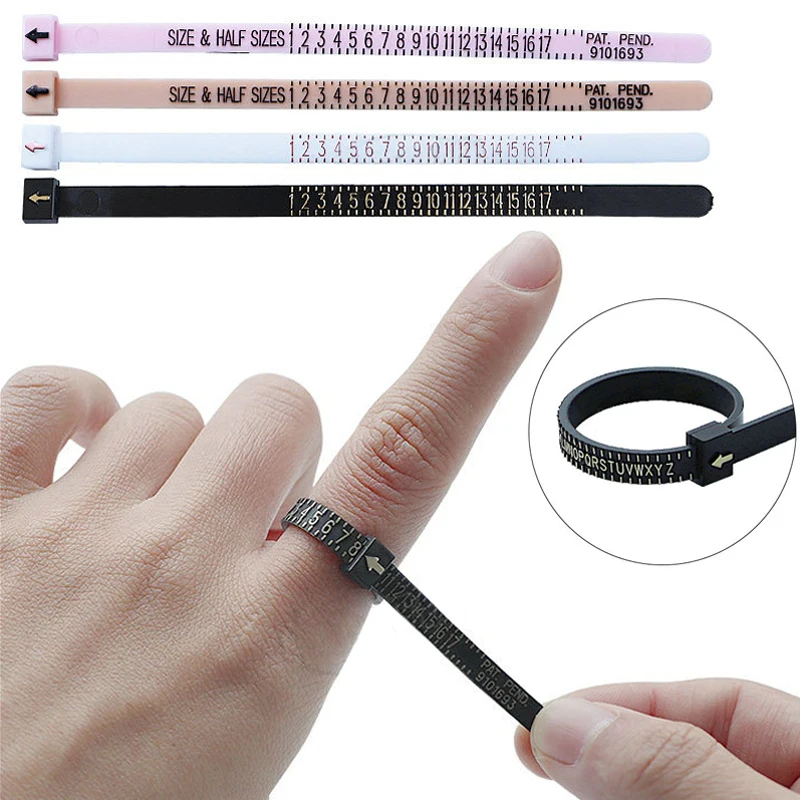 Anello Sizer Cintura Di Misurazione Fit Uk/Us/Eu Ufficiale Finger Size Gauge Uomo Donna Taglie Anello Meter Accessori Per Gioielli Strumenti Riutilizz