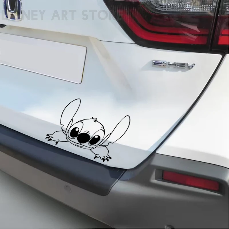 Description Picture 3 of itemFunny Laptop Vinyl Sticker Stitch Is Peeping You Lovely Car Window Bumper Decals Decorative, Cartoon Styling Toilet Decal Decor