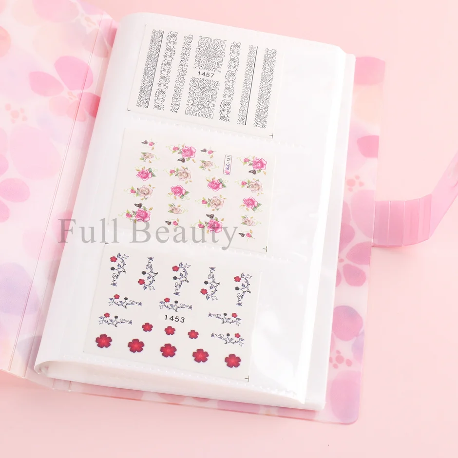 Butterfly Storage Album with 120 Slots for Nail Art Stickers - Flower Cover Organizer and Accessory Holder