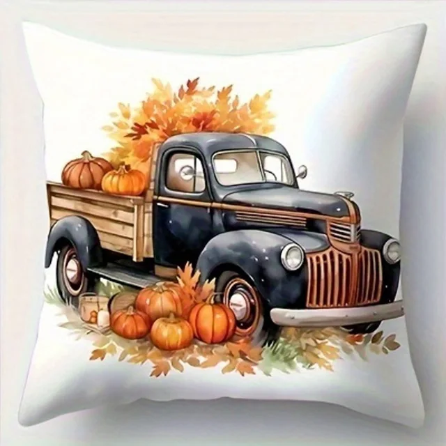 Pumpkin Truck and Lantern Pillow Covers – Fall Decorative Cushion Covers for Sofa, Living Room & Bedroom 6