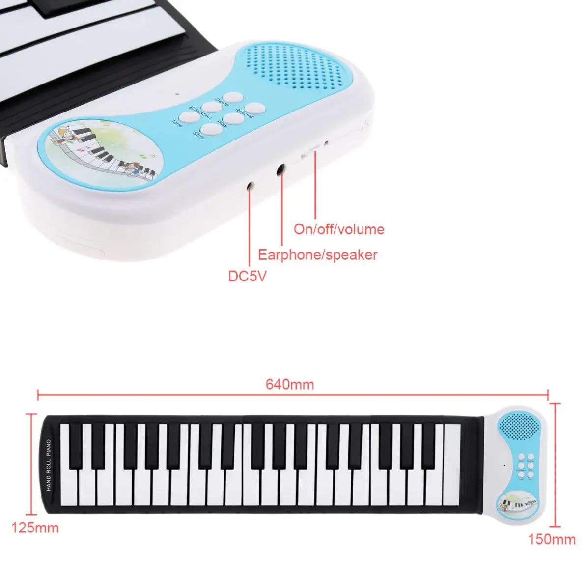 37 / 49 Keys Musical keyboard Portable Silicon Hand Roll Up Piano Electronic Keyboard Organ Teclado