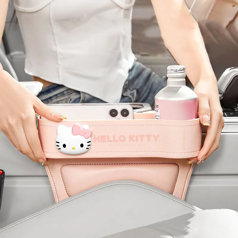 New Kawaii Sanrio Hello Kittys Car Seat Seam Organiser Anime Cartoon Car Organiser Seat Seam Pocket Car Accessories Gifts Toys