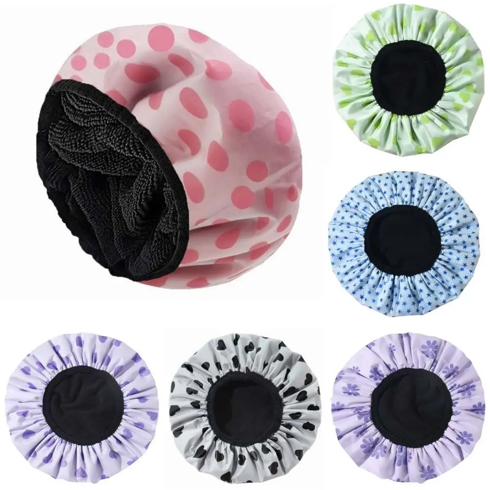 

Waterproof Shower Cap EVA Exterior Triple Layer Bath Hair Caps Bonnet Hair Beanie Sleeping Hat Bathroom Products Bath Showering