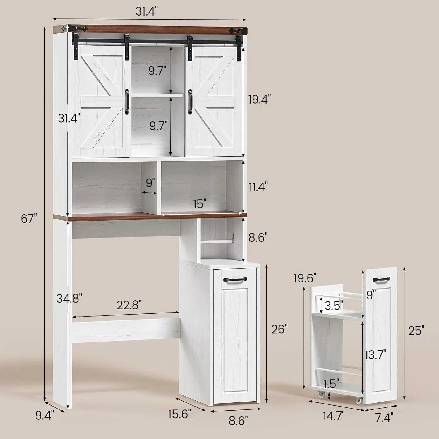 Farmhouse Over-Toilet Cabinet 2