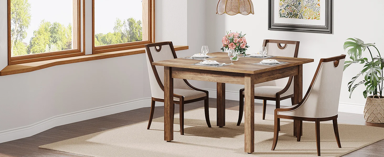 Tribesigns 39.4 Inches Wood Square Dining Table