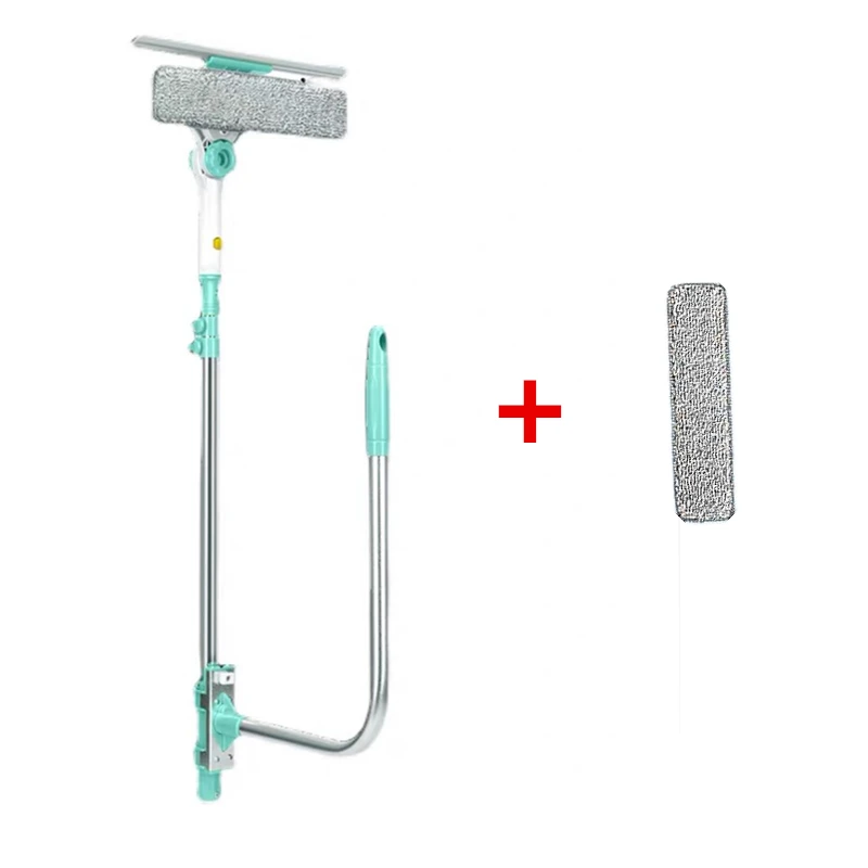 Window Cleaner Extendable High Building Retractable Pole Washing Dust Cleaner Brush Dry Wet Scraper Wiper