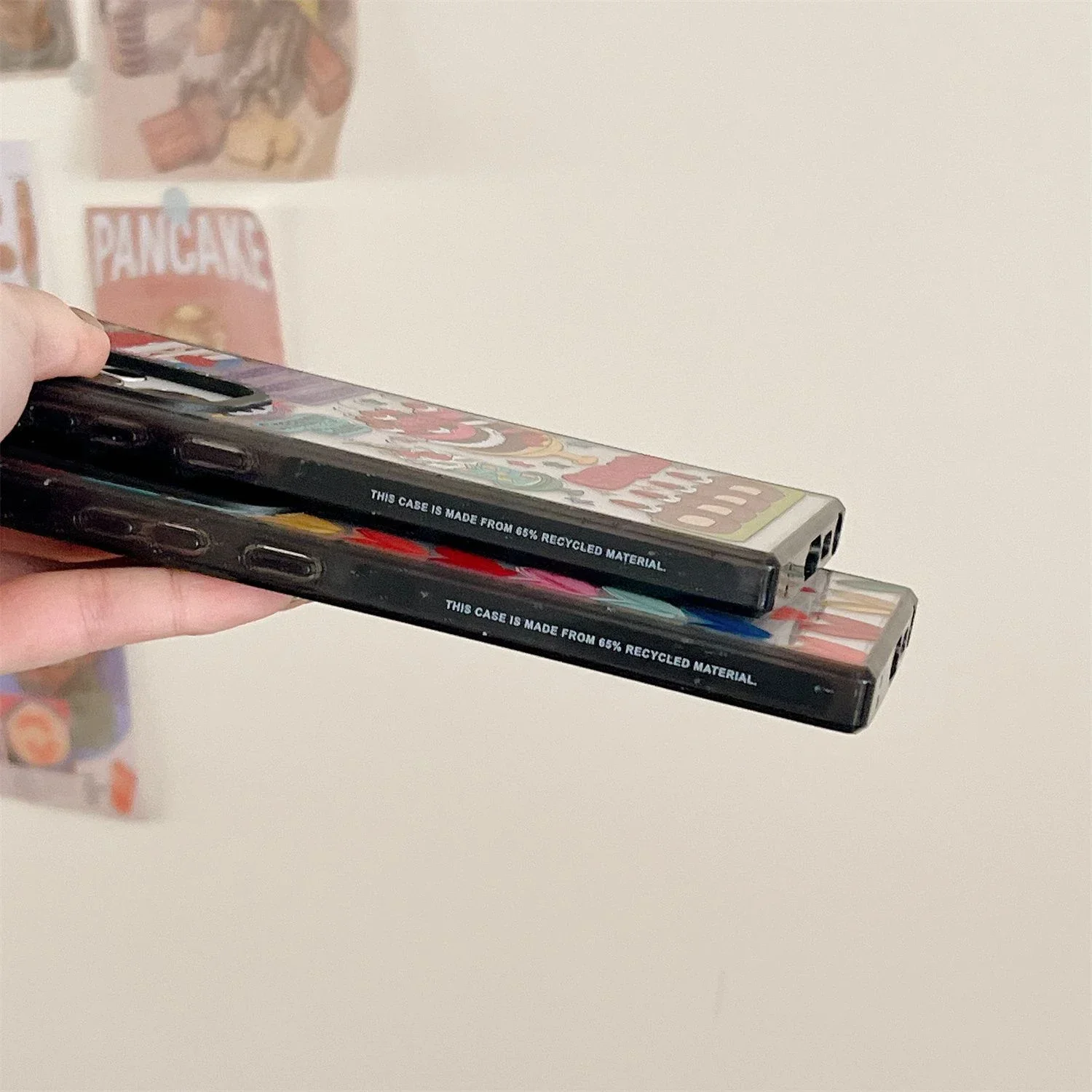 Cake Acrylic Black Border Case for Samsung Galaxy S22 S23 S24 Ultra S22+ S23+ S24 Plus Cover Protective Case