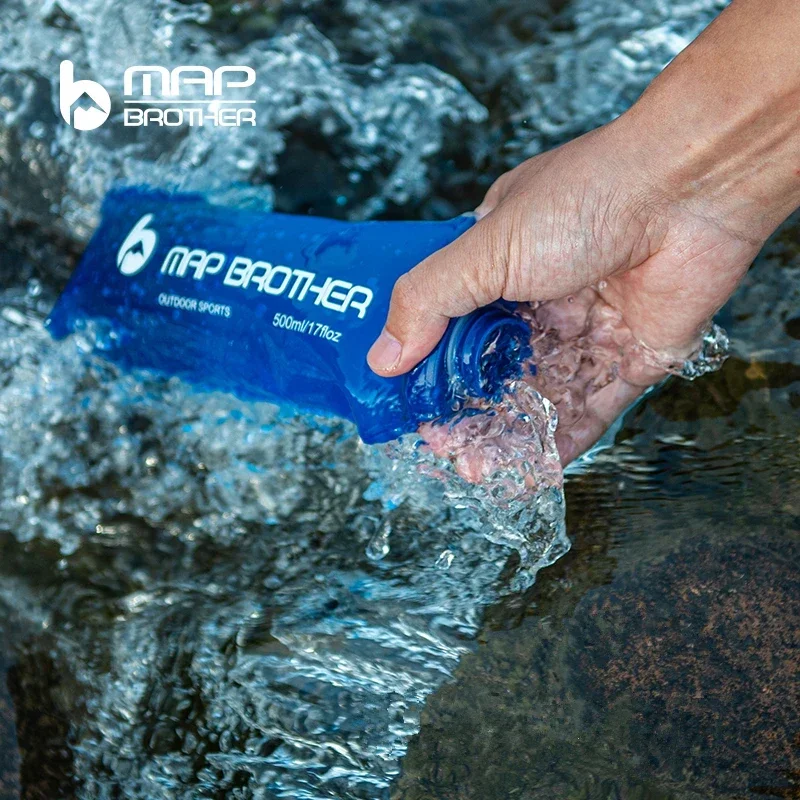 Collapsible Soft Flask Water Bottle - 250ml/500ml, Ideal for Running and Hydration Packs